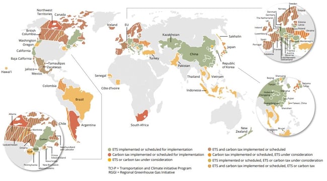 carbon pricing map