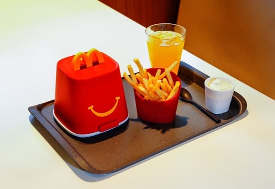 McDonald's reusable packaging being trialed in France.