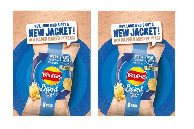 Image of PepsiCo's paper-based packaging for Waker Crisps brand.